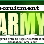 Method of Application for 2023 Nigerian Army 85 Regular Recruits Intake RRI