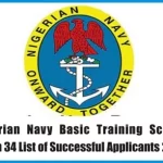 Nigerian Navy Basic Training School Batch 34 List of Successful Applicants 2023