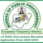 Bureau of Public Procurement Recruitment Application Form 2023/2024